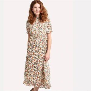 Hayden Smock Neck Midi Dress in Colorful Floral Size Medium Women's